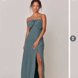 REVELRY MONROE CHIFFON DRESS EUCALYPTUS